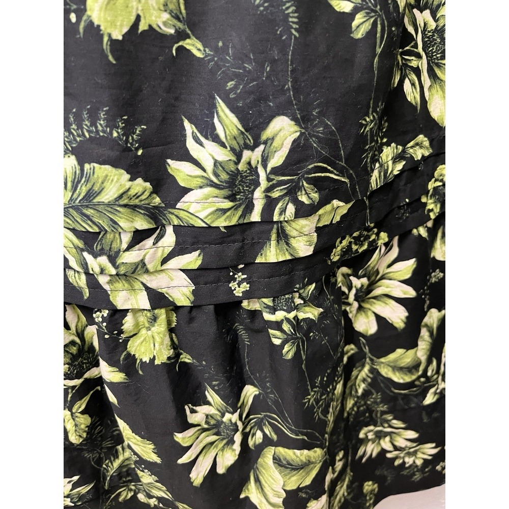 Anthropologie The Somerset Maxi Dress Floral Print Tiered Black Green Medium - Picture 5 of 12